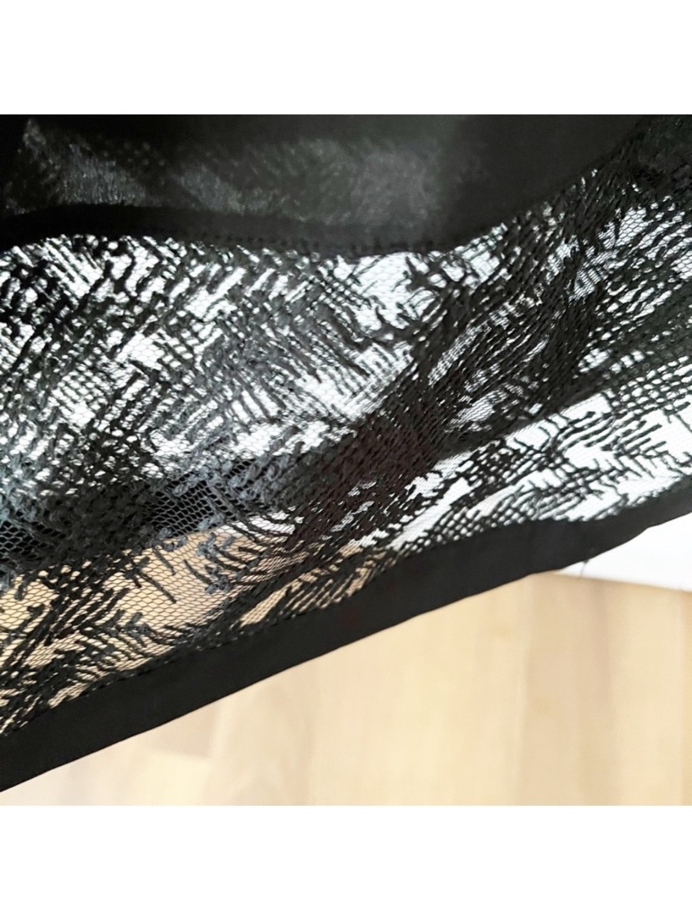 Calvin Klein Black Sheer mash trim slip nightie - Picture 4 of 4